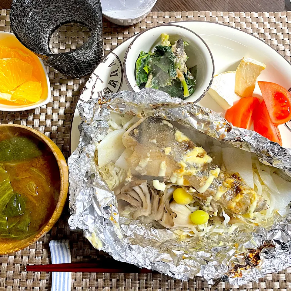 1/23晩ご飯：鱈の味噌漬けホイル焼き|ななみんさん