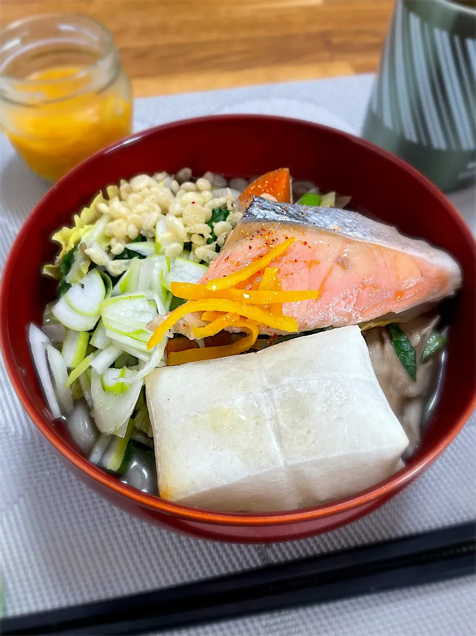 Snapdishの料理写真:ごちそう力うどん←鶏団子鍋|morimi32さん