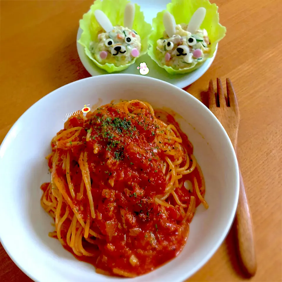 Snapdishの料理写真:🍝昼ごはん🐰パスタ🍝|🌸yuni🌸さん