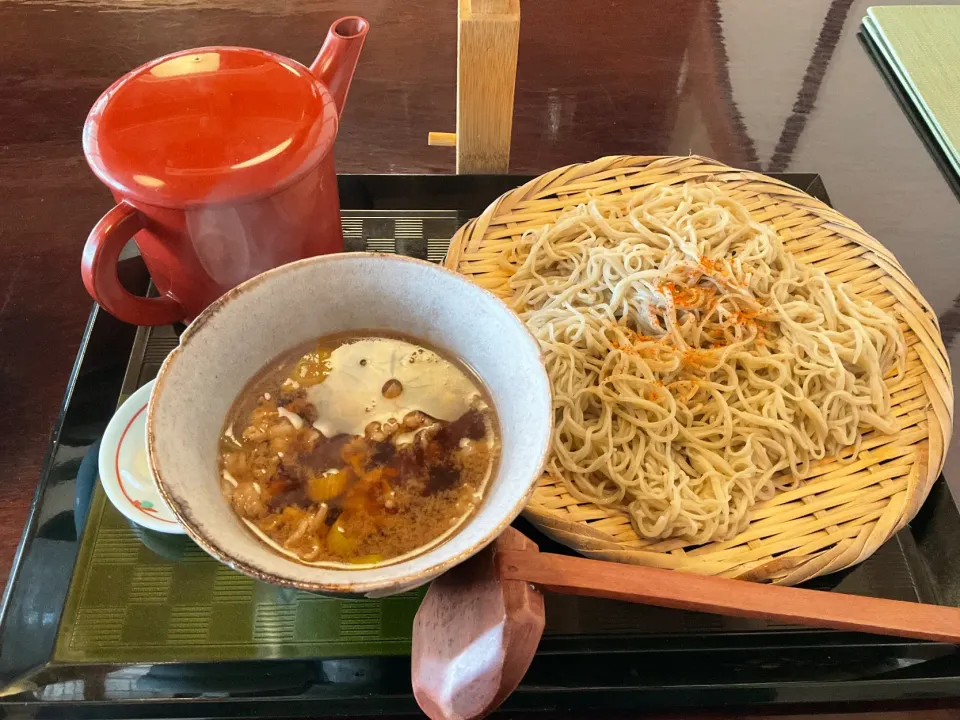 Snapdishの料理写真:栃木県真岡の手打ち蕎麦　かめやまさんで、肉汁つけ蕎麦のお昼ご飯|Takeshi  Nagakiさん