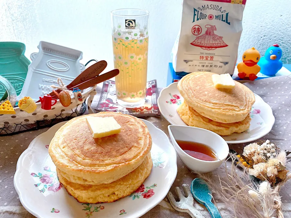 憧れの分厚いふかふかホットケーキ🥞
〜 𝘱𝘢𝘯𝘤𝘢𝘬𝘦 〜
【増田製粉所『製菓用薄力小麦粉 特宝笠』使用】|がぁがさん