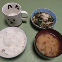 朝食　白米、味噌汁|とんとんさん