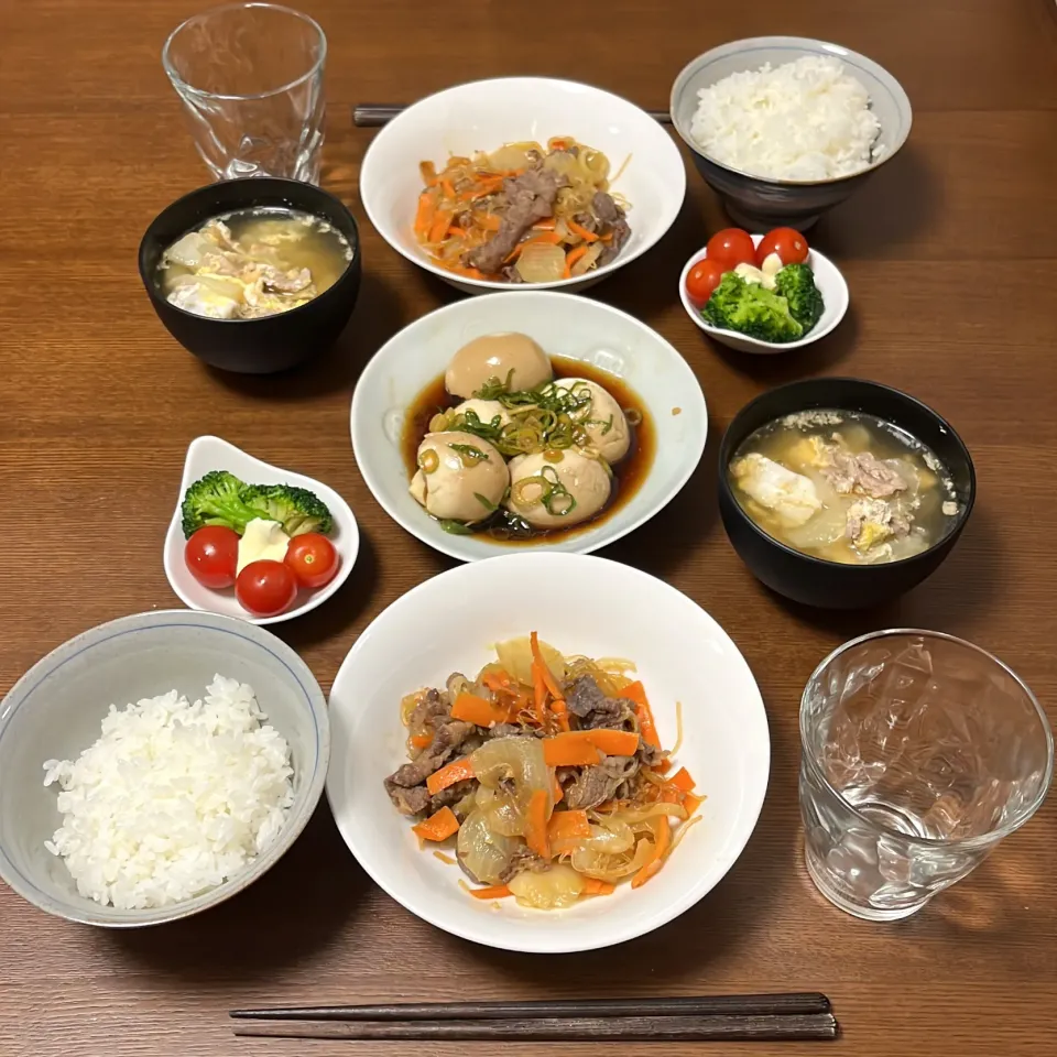 チャプチェと味玉|mayu 大学生の自炊日記🍲さん