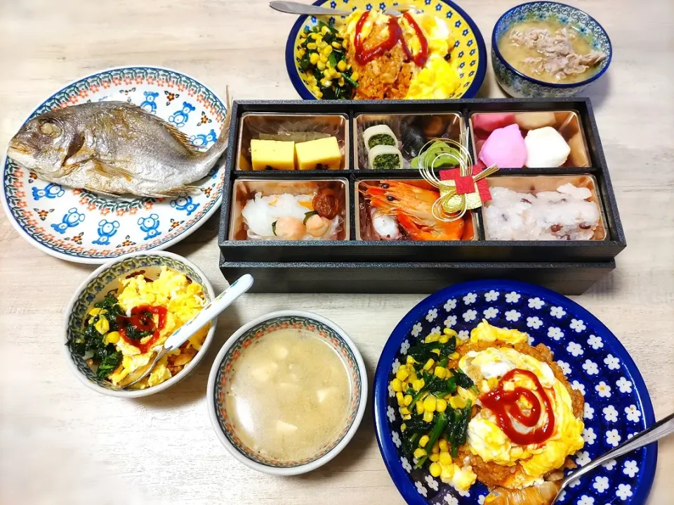 オムライスとお食い初め膳|おじゃみさんさん