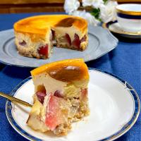 紅玉りんごのベイクドカスタードチーズケーキ🍎