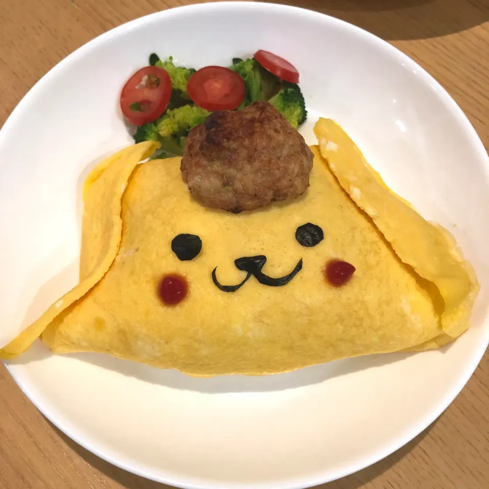 Snapdishの料理写真:ポムポムプリンのハンバーグオムライス|さらっと🍀さん