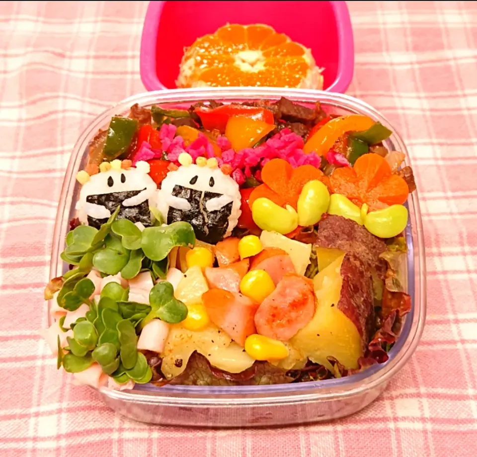 カラフル生姜焼丼弁当❤️|みちゅあしさん