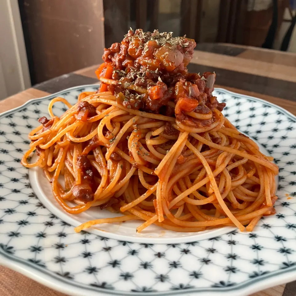 ニクベジそぼろのミートソーススパゲッティ|ポンポンダリアさん