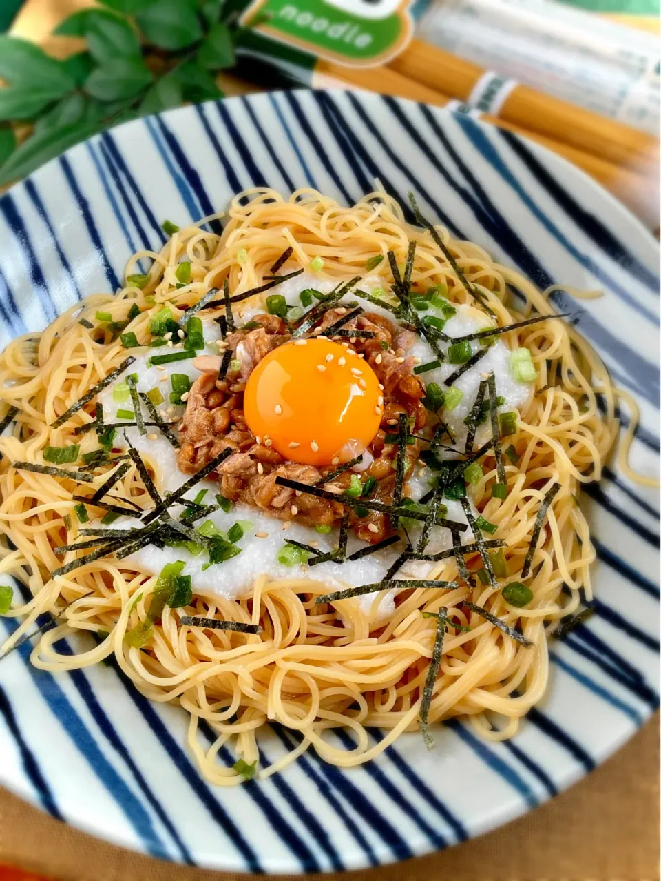 Snapdishの料理写真:zenbヌードルでネバトロ麺|スイーツポテトさん