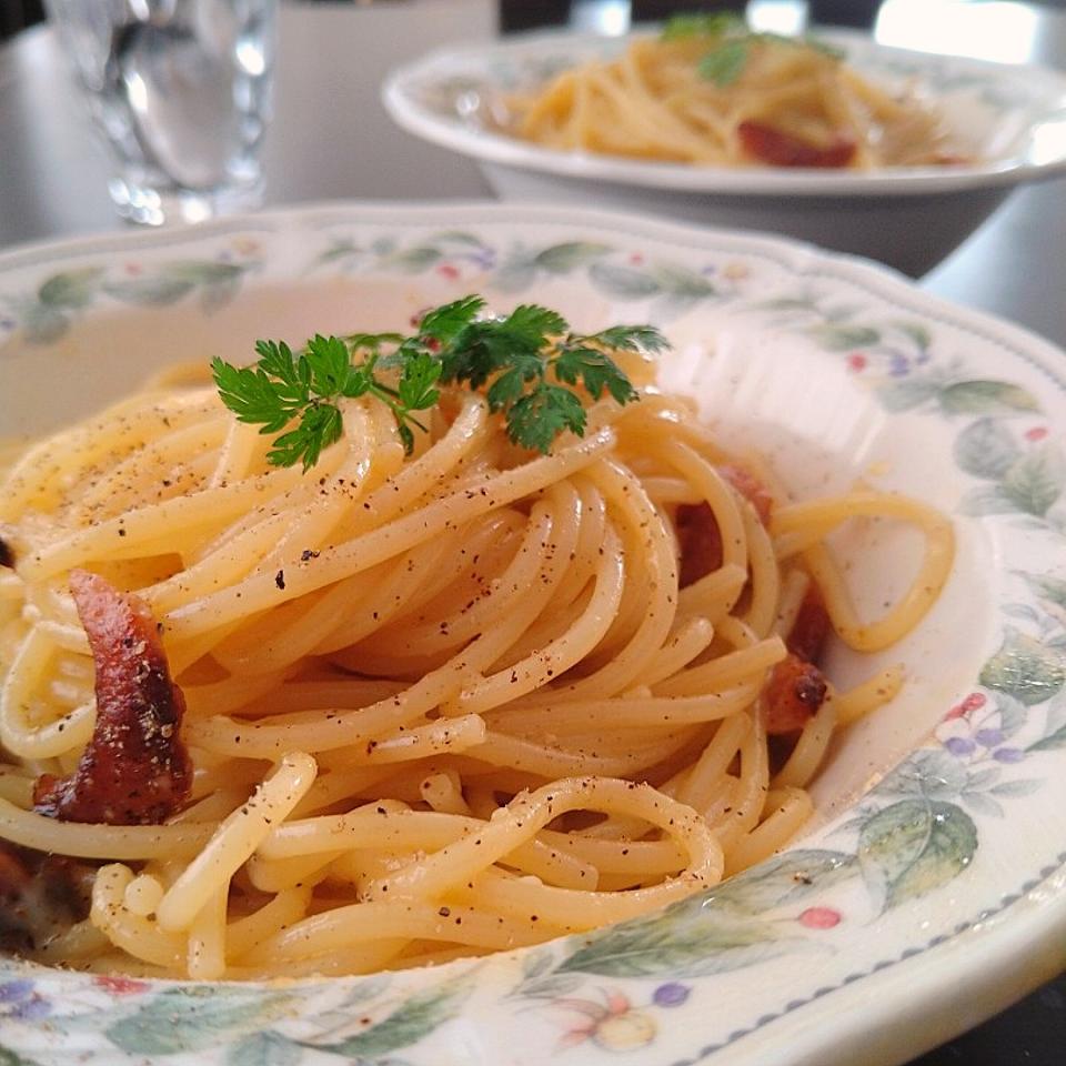 簡単ランチ　カルボナーラ