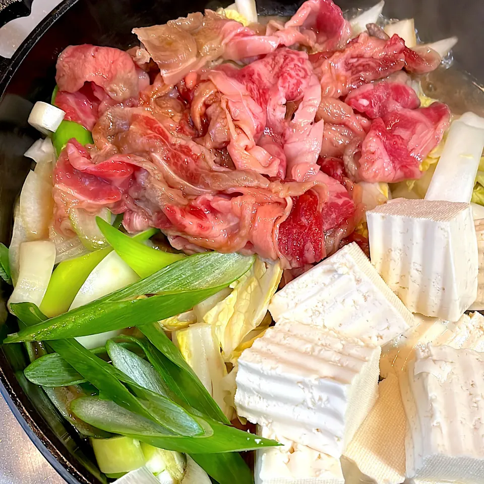 Snapdishの料理写真:バラ肉でスキヤキ|gohan♡さん