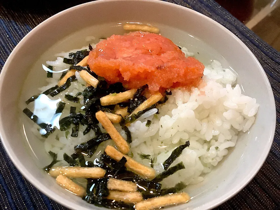 さらっと、明太子茶漬け😋|アライさんさん