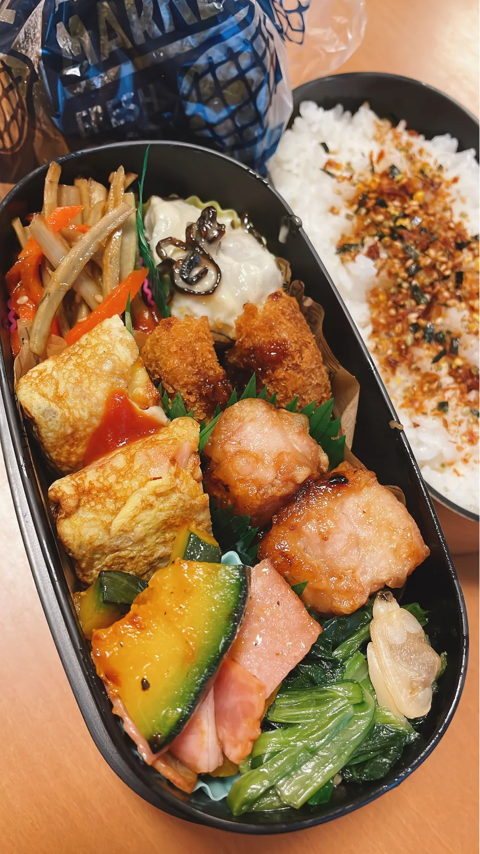 Snapdishの料理写真:今日の旦那のお弁当|sacchan( ﾐΦﻌΦ)ฅさん