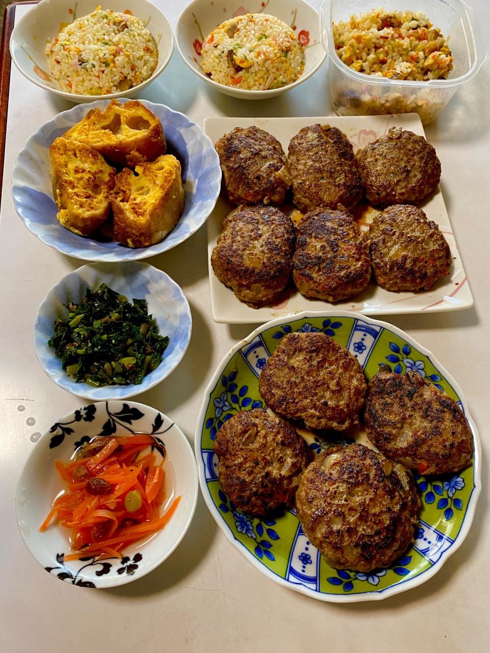 実家への作り置き　大豆ミート入りハンバーグ