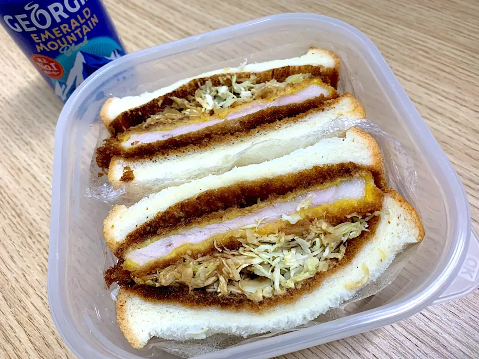 タッパーお弁当　カツサンド|ふくすけ食堂さん