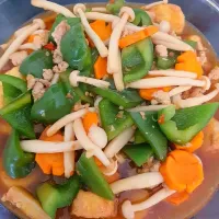 Minced Meat Japanese Tofu with Mixed Vegetables