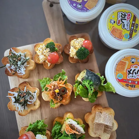 「ポテトースト バターしょうゆ味」を使ってみたSnapdishの料理・レシピ写真:ポテトースト de カナッペ