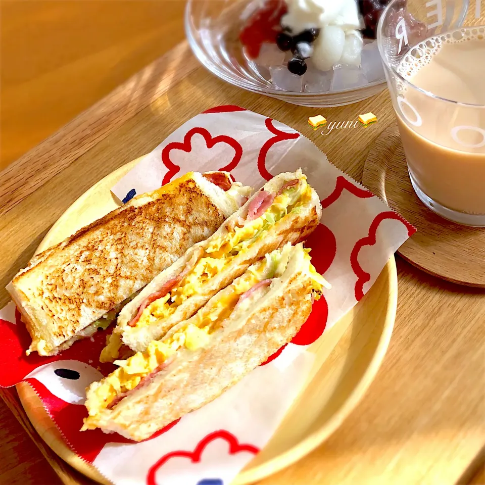 ホットサンド🥪焼き上がりました😌|🌸yuni🌸さん