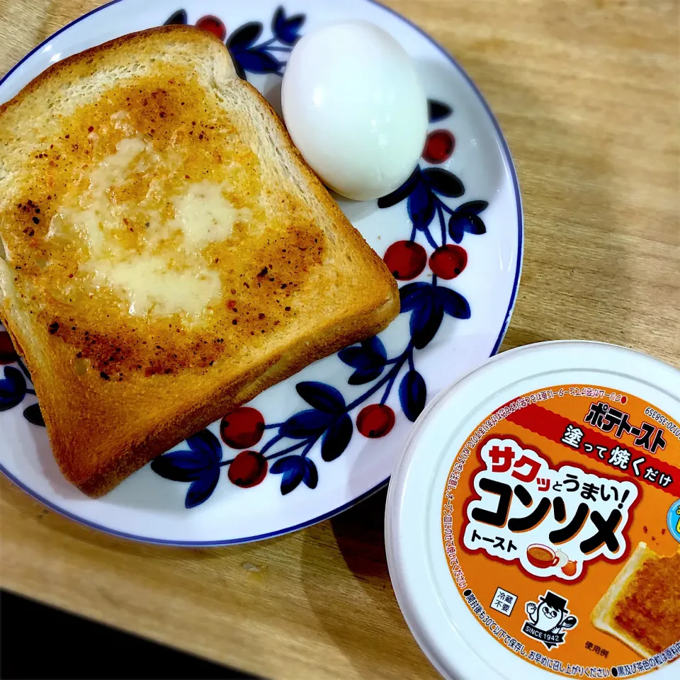 Snapdishの料理写真:ポテトースト　コンソメ味　ゆで卵付|stalinさん