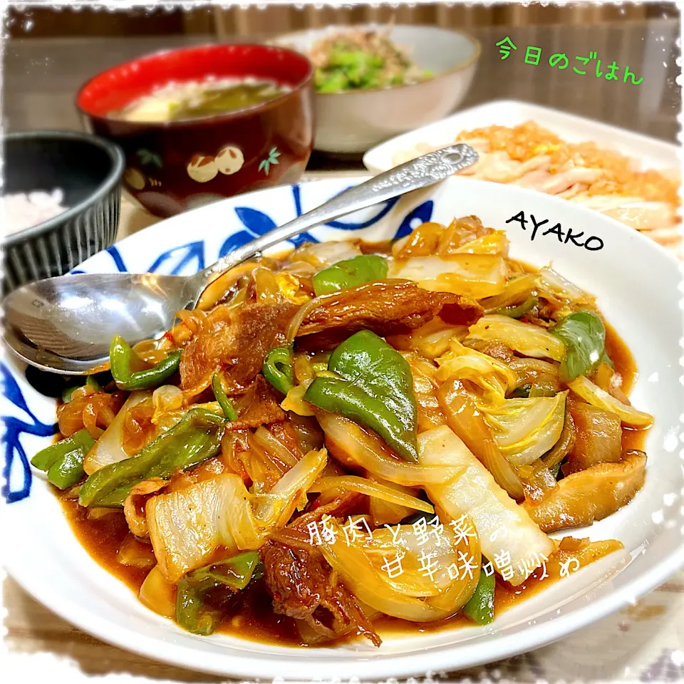 豚肉と野菜の甘辛味噌炒め|亜矢子さん