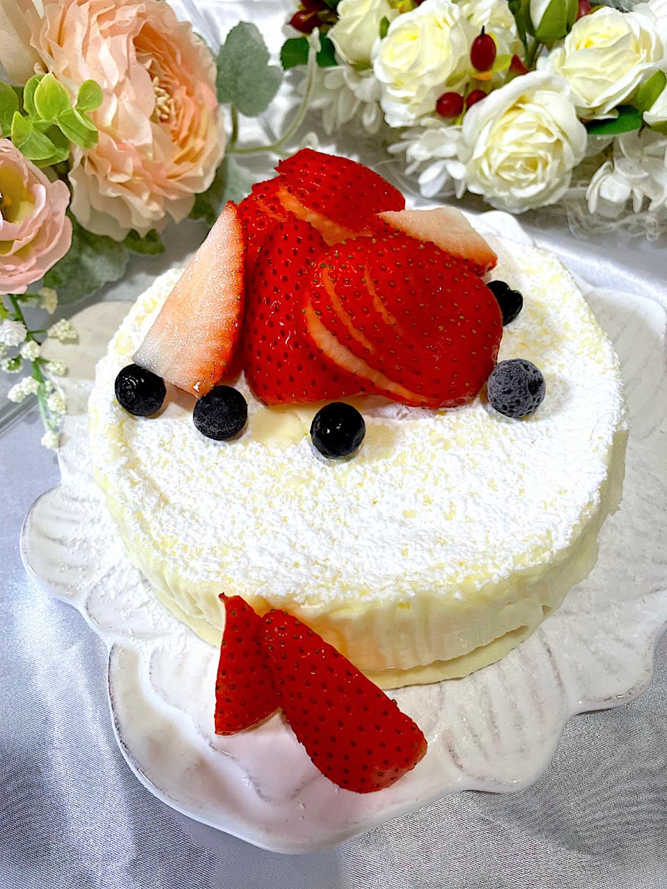 マリンさんの料理 卵白1個で作る簡単ホワイトスフレ♡マリンさん❤️お誕生日おめでとうございます🎂🎉