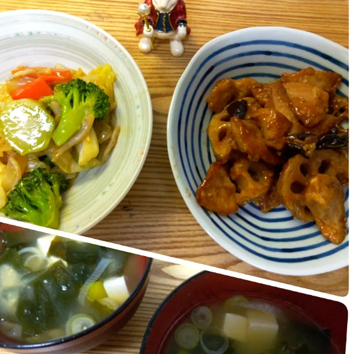 '23．2/1
今夜はしらすと野菜のうま煮と🐔さんむね肉と蓮根のオイスターソース炒め😋|たえさん