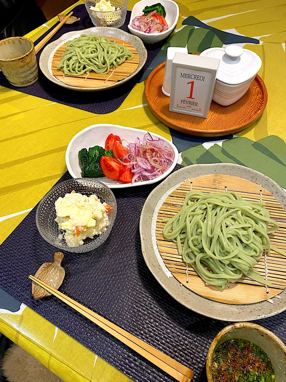 りんごポテトサラダ、オリーブオイルうどん|papinさん