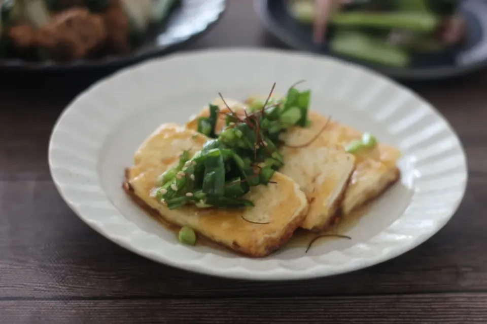 にらだれで頂く豆腐のジョン|ちいさなしあわせキッチンさん