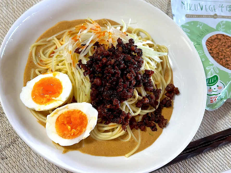 大豆ミートを使った汁なし坦々麺|しげさんさん