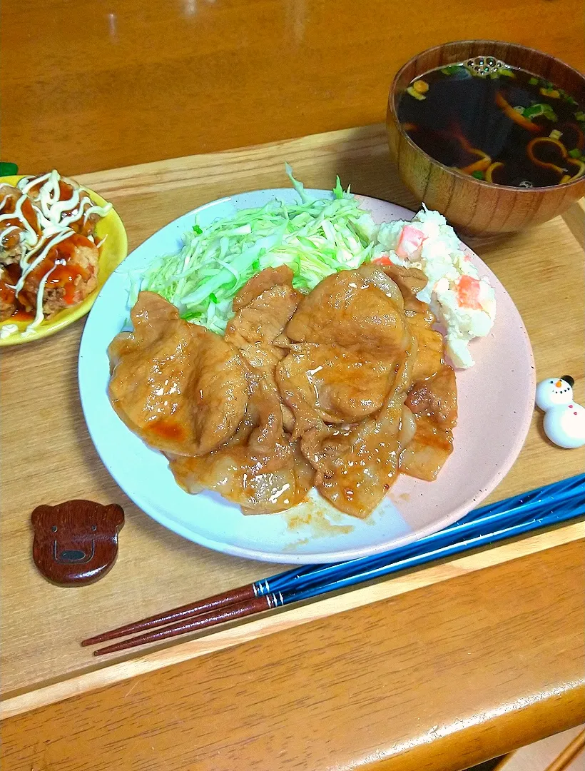 豚のしょうが焼き🐖|とししいたけさん