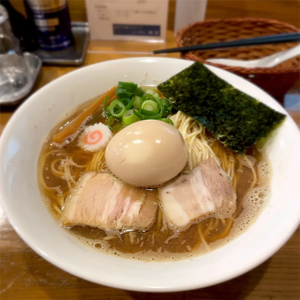 煮干が濃い醤油ラーメン(大盛)＋味付半熟玉子@らーめん 雅ノ屋|morimi32さん