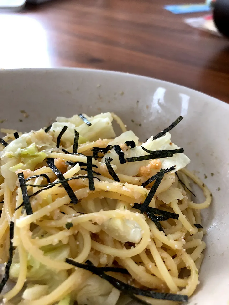 もっと手抜きの明太子パスタfeat.お茶づけ海苔|もっつぁさん