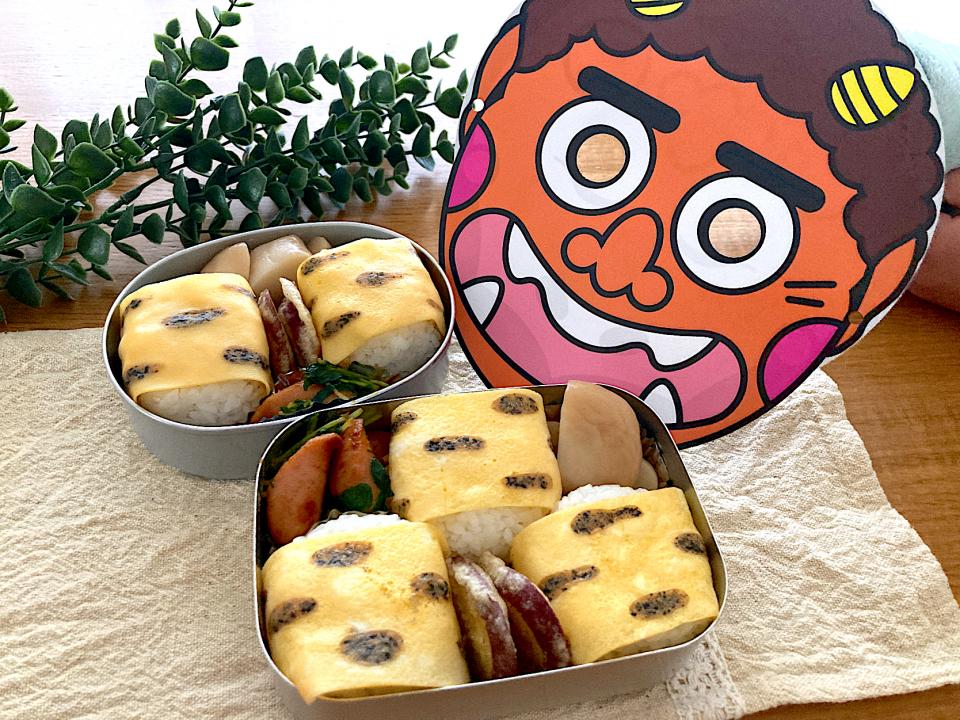 ＊節分＊鬼のパンツ柄おにぎり＊ちびたんとべびたんの幼稚園お弁当＊