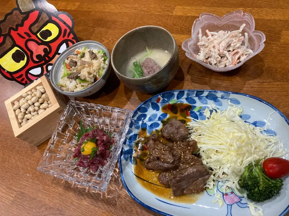 Snapdishの料理写真:節分 鯨尽くしの晩ご飯🐳|sakuramochiさん