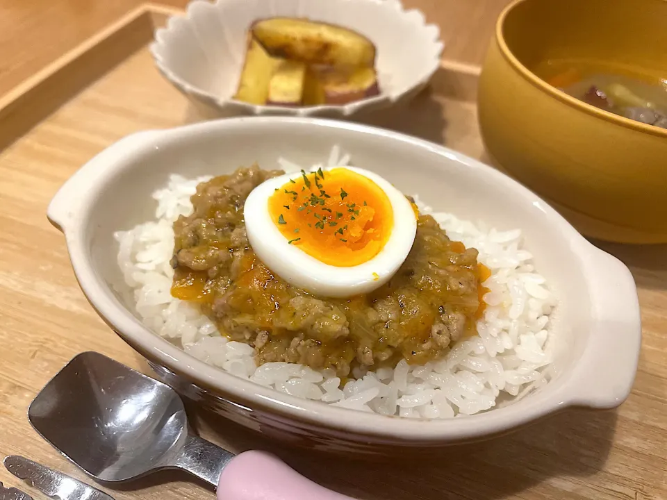 キーマカレー　むすこごはんよる|かぼちゃんさん