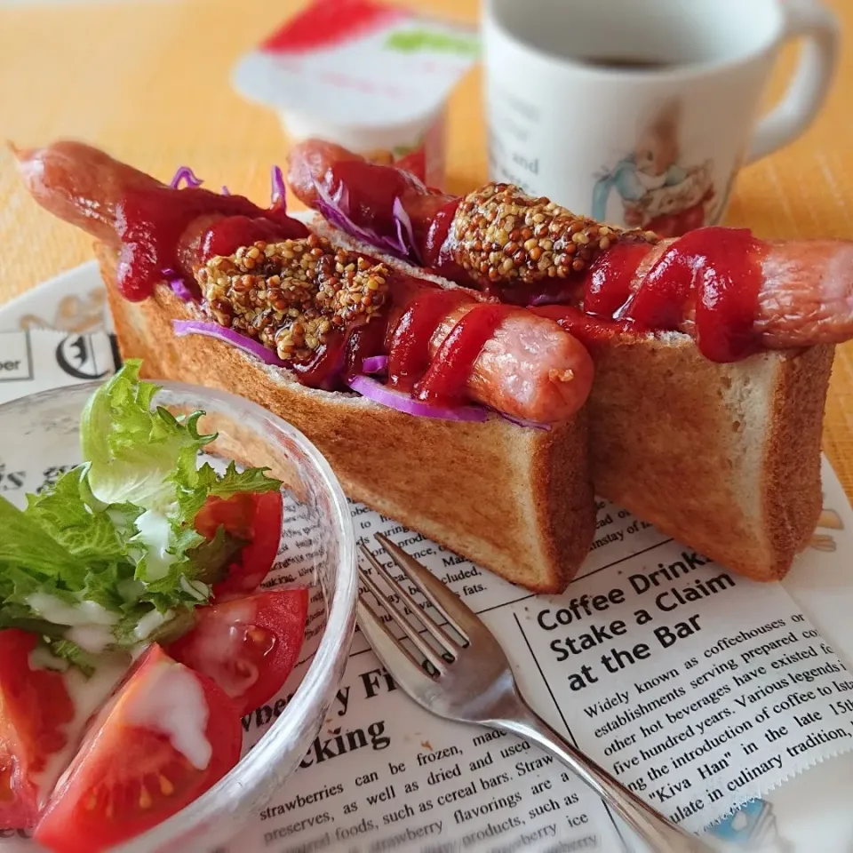 食パンでホットドッグ|ポトスさん