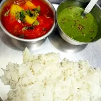 Tomato potatoes tangy curry and Fresh Yogurt Chenopodium dip with Boiled Rice😋😋|Papa's Zoneさん