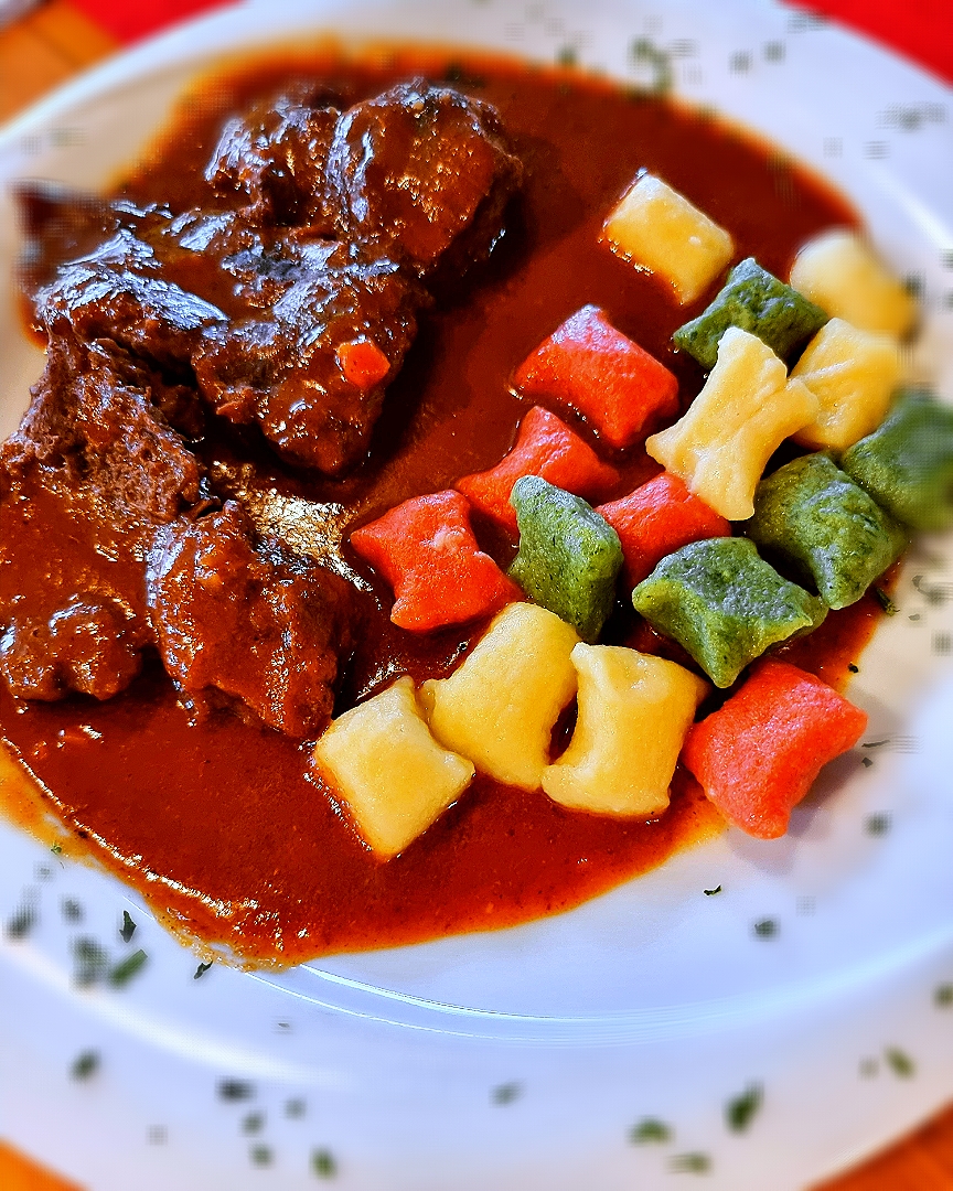 Beef cheeks with homemade gnocchi