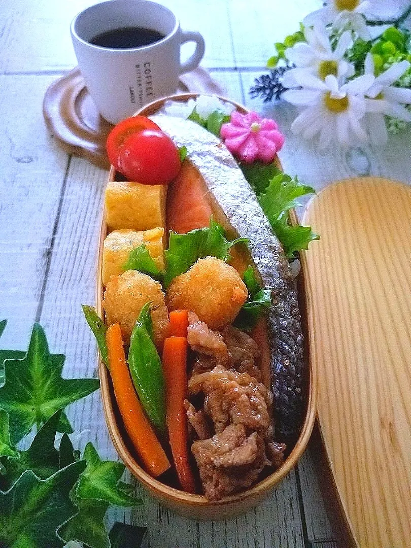 Snapdishの料理写真:鮭弁当|sugar beansさん