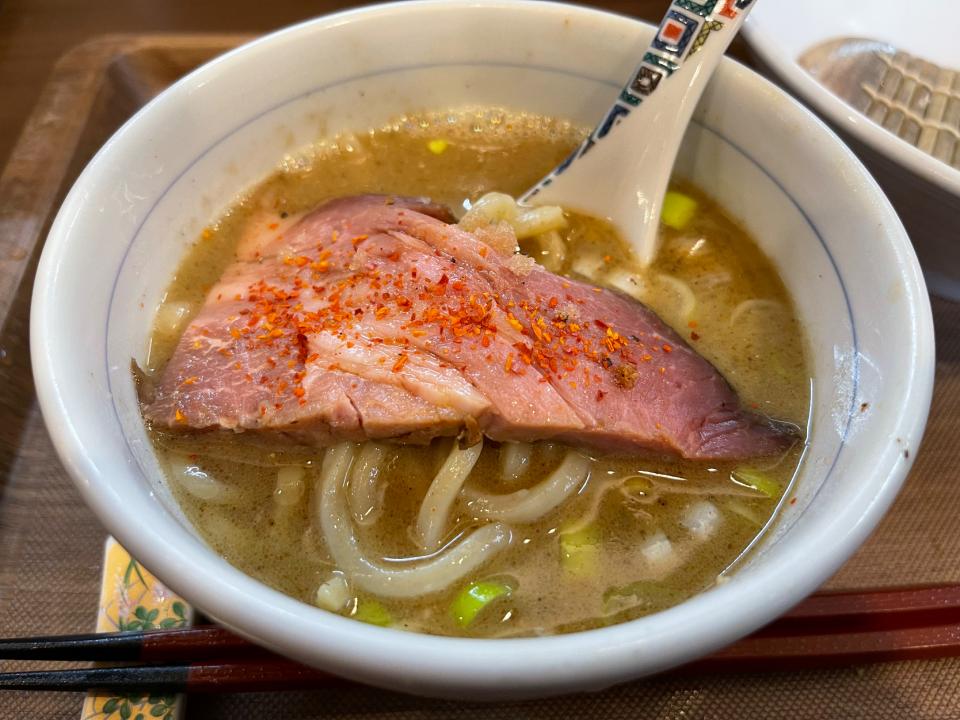 つけ麺の〆　スープ割り