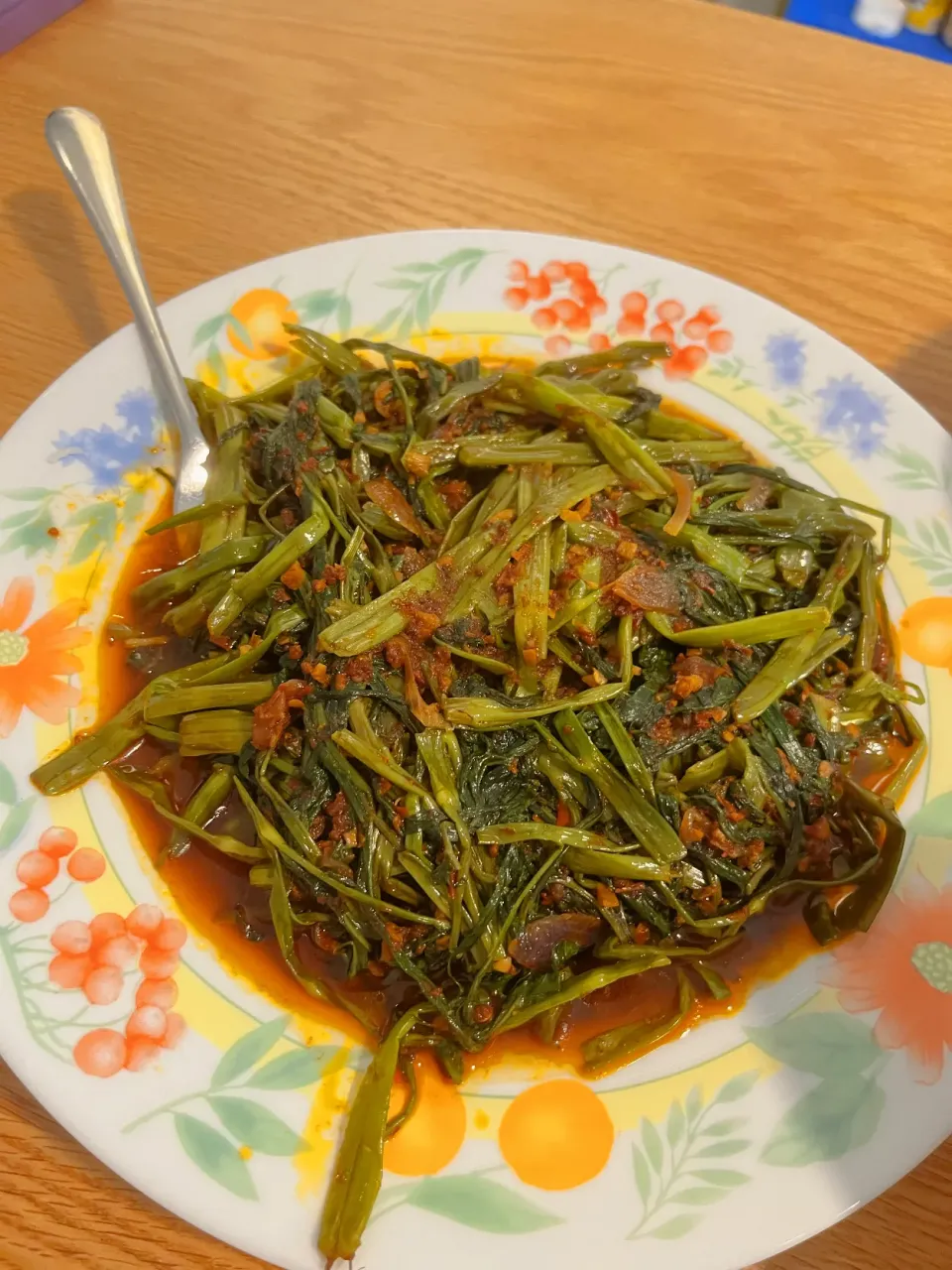 Stir fried sambal kang kong.|Florrieさん