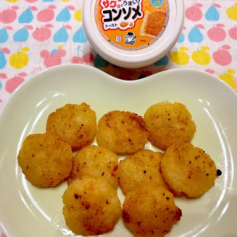 「ポテトースト コンソメ風味」を使ってみたSnapdishの料理・レシピ写真:ひとくちハッシュドポテトはコンソメ風味