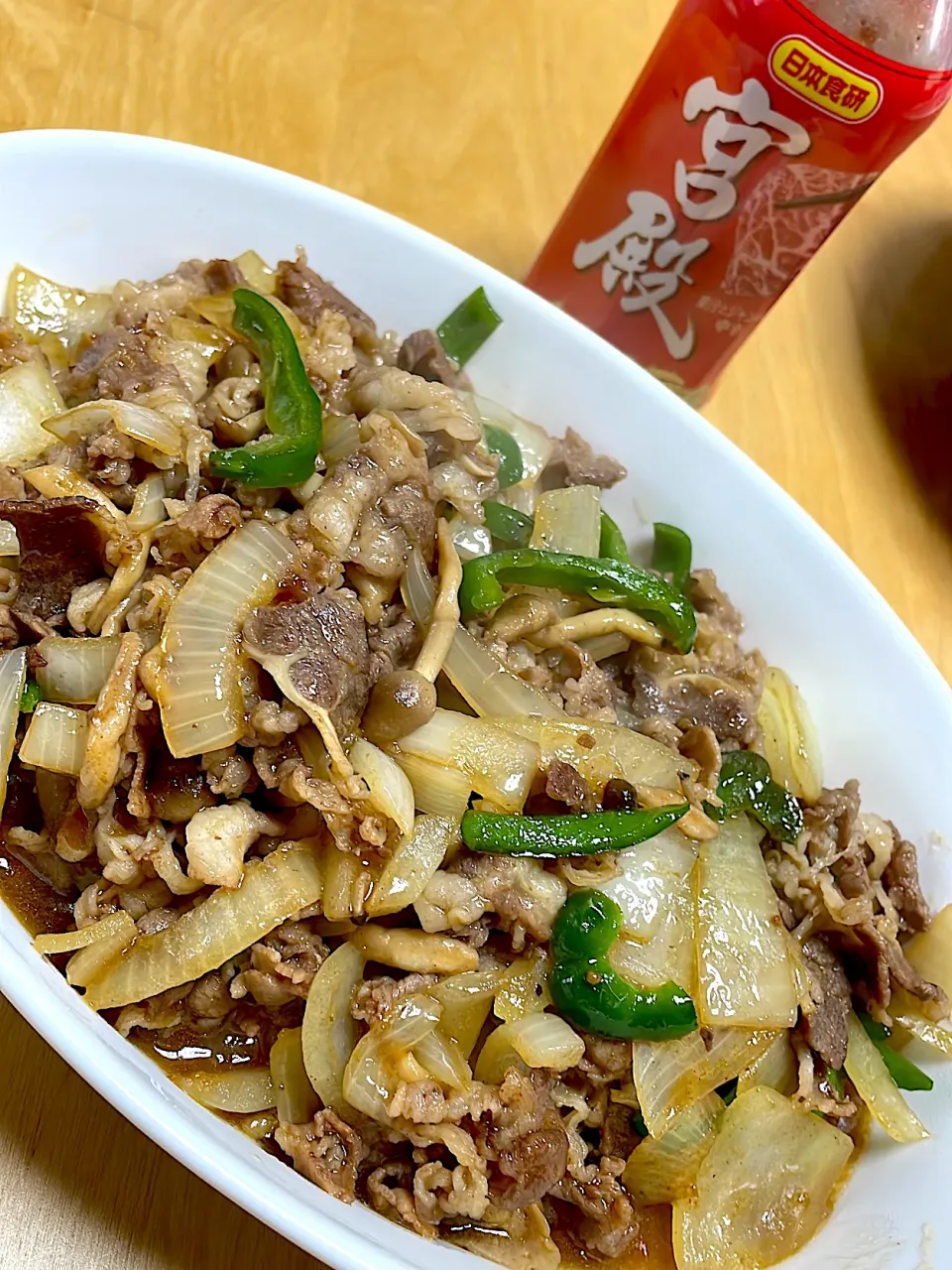 焼肉！あるもの入れて宮殿ベースに酒、みりん、砂糖、醤油ちょい足しで作りました⤴️|abekoさん