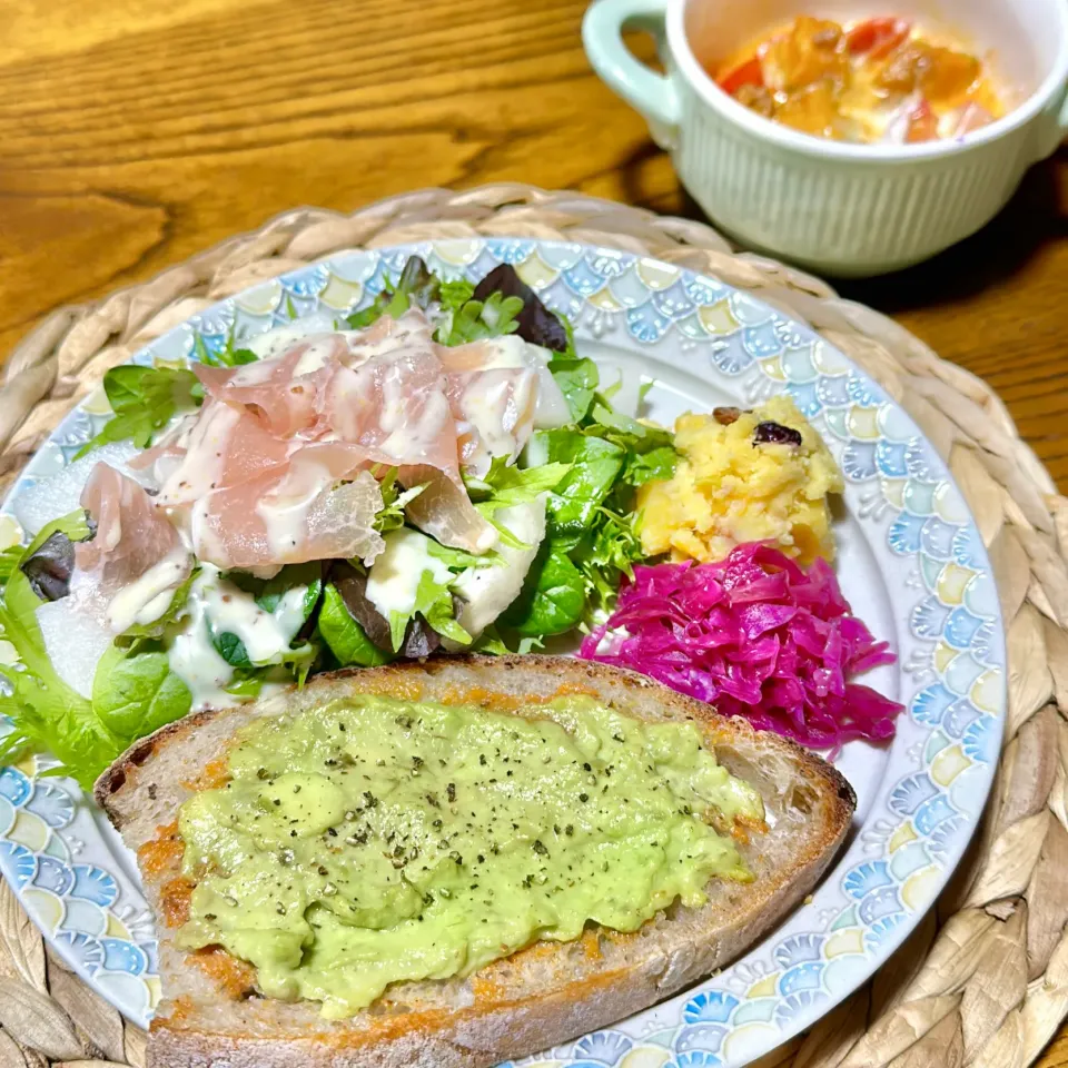 Snapdishの料理写真:ワンプレート朝ごはん|むむさん