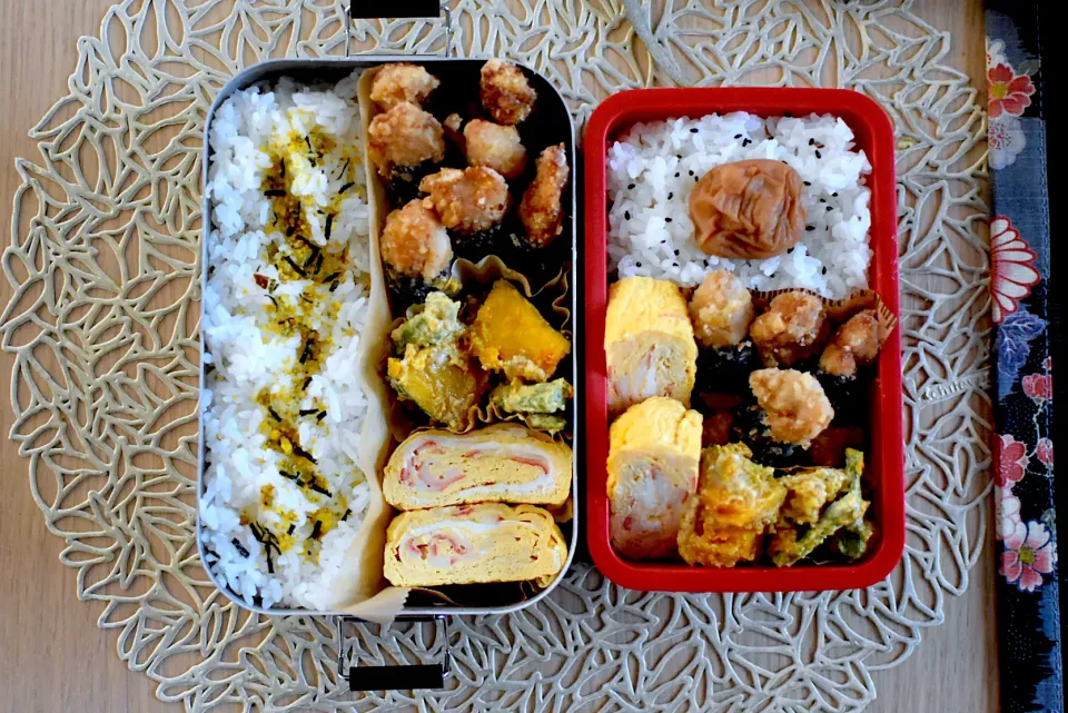 息子弁当&自分弁当『海苔巻きチキン』|dra-kichiさん