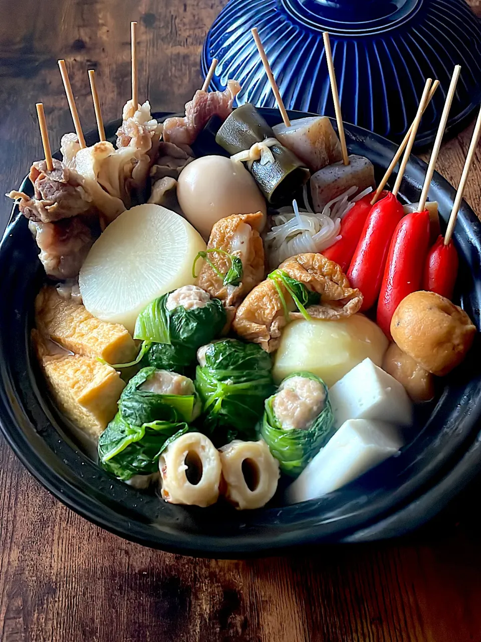 寒い日はおでん🍢~レンジで簡単食べやすい青梗菜ロール入り|とんちんさん