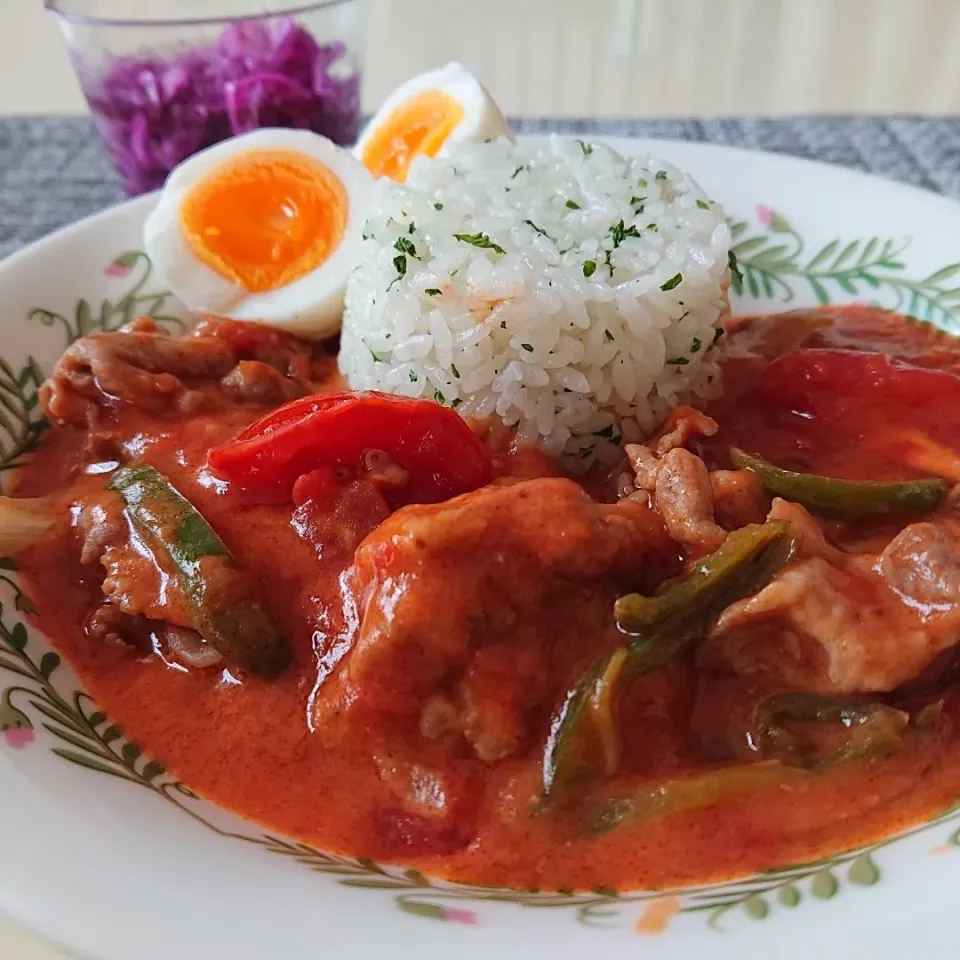 豚薄切り肉トマトクリームソース煮|ポトスさん