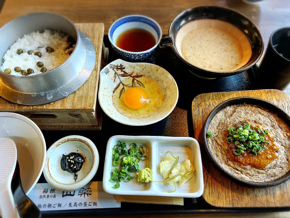 Snapdishの料理写真:銀しゃりとろろ飯 ¥1,800＋山芋ステーキ肉味噌あん|Blue Moon Caféさん