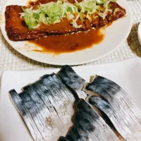 Snapdishの料理写真:トロしめ鯖と長岡名物とちお揚げ|marioさん