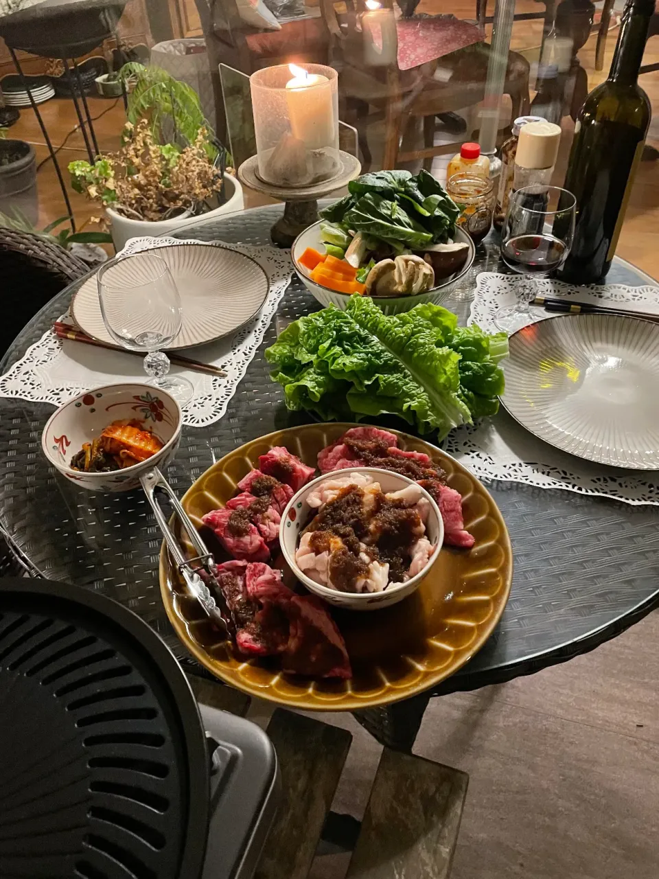 Snapdishの料理写真:六甲牛の焼肉準備完了|カピバラおやじさん